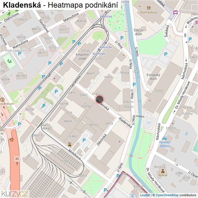 Mapa Kladenská - Firmy v ulici.