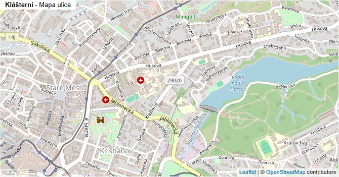 Klášterní - mapa ulice