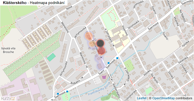 Klášterského - mapa podnikání