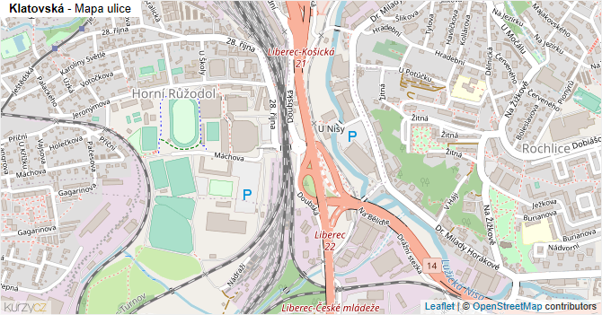 Klatovská - mapa ulice