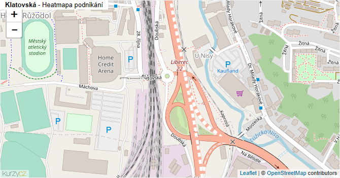 Klatovská - mapa podnikání