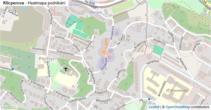Klicperova - mapa podnikání