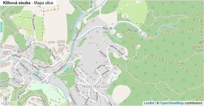 Klihová stezka - mapa ulice