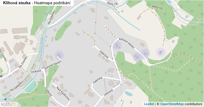 Klihová stezka - mapa podnikání