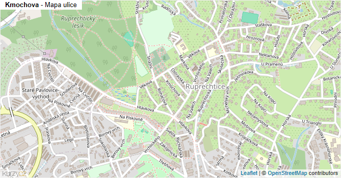 Kmochova - mapa ulice