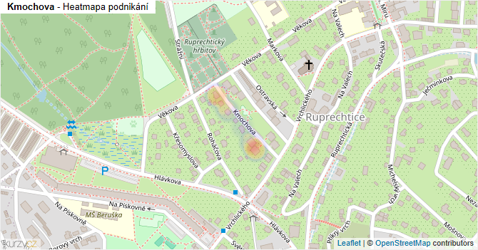 Kmochova - mapa podnikání