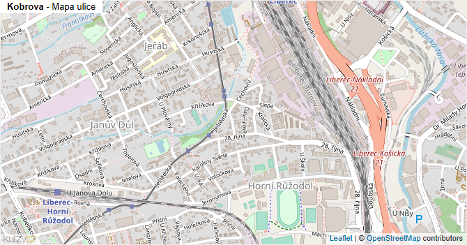 Kobrova - mapa ulice