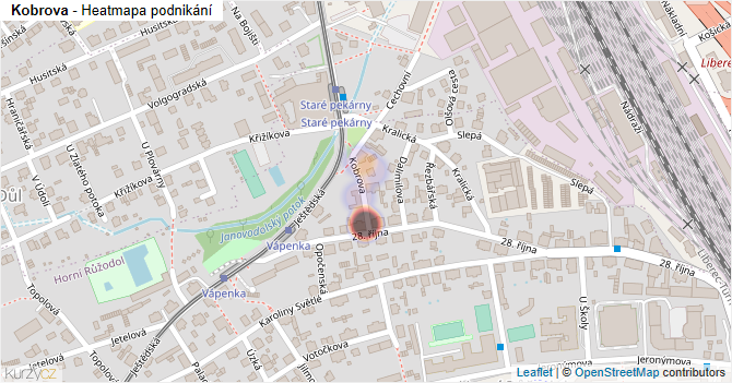 Kobrova - mapa podnikání