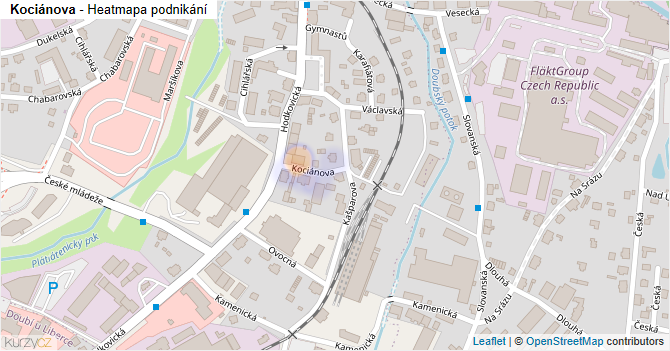 Kociánova - mapa podnikání