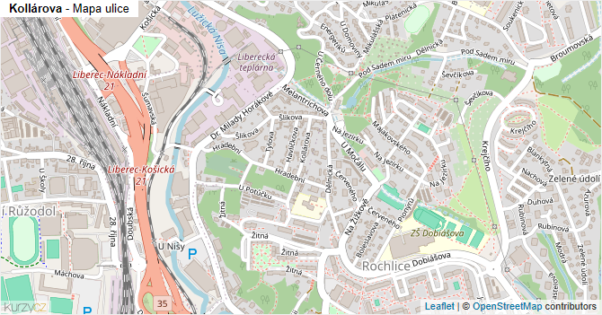 Kollárova - mapa ulice