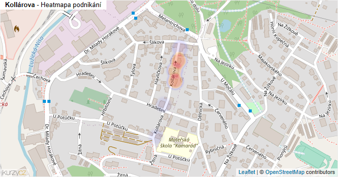 Kollárova - mapa podnikání