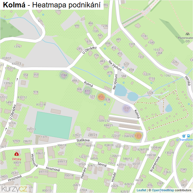 Mapa Kolmá - Firmy v ulici.