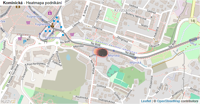 Kominická - mapa podnikání