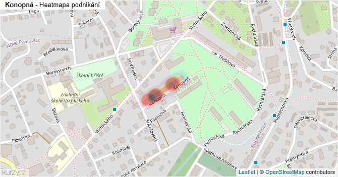 Konopná - mapa podnikání