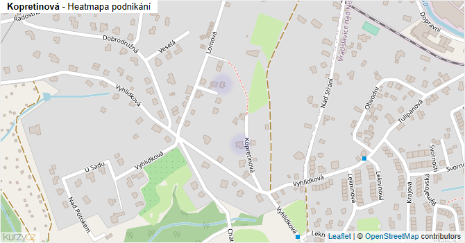 Kopretinová - mapa podnikání
