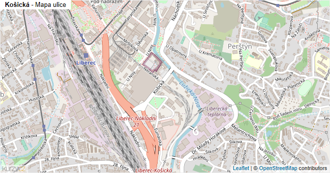 Košická - mapa ulice
