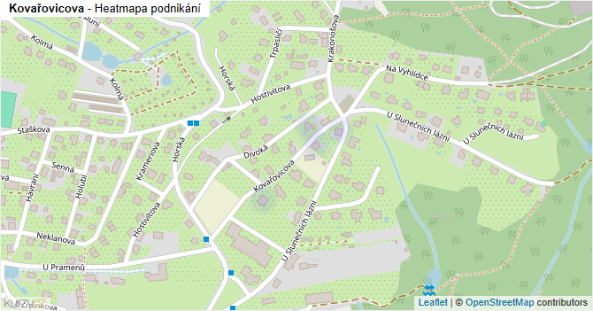 Kovařovicova - mapa podnikání