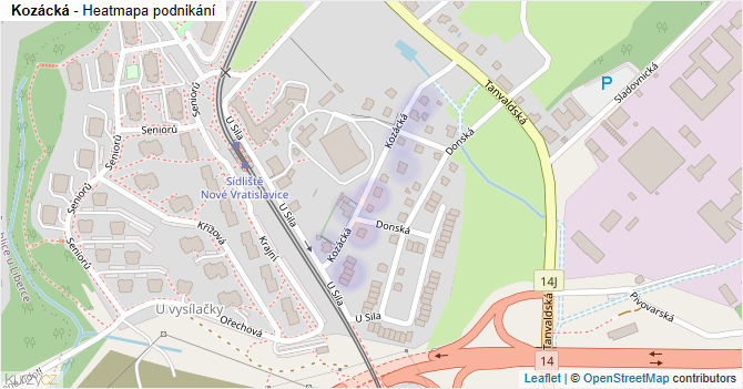 Kozácká - mapa podnikání