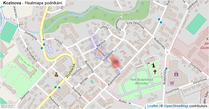 Kozinova - mapa podnikání