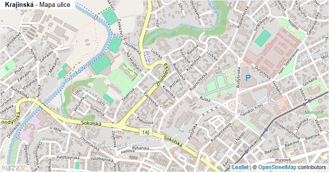 Krajinská - mapa ulice