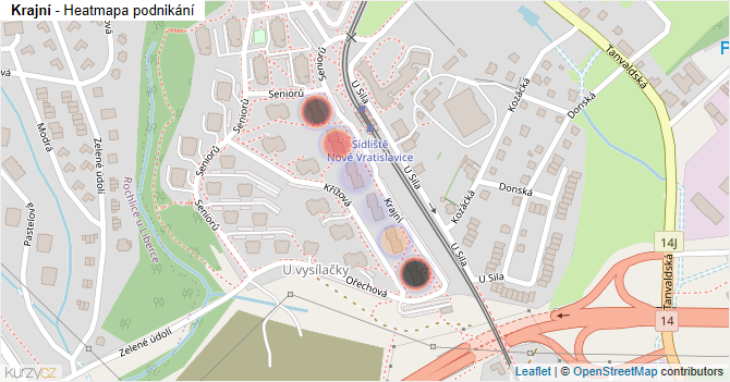 Krajní - mapa podnikání