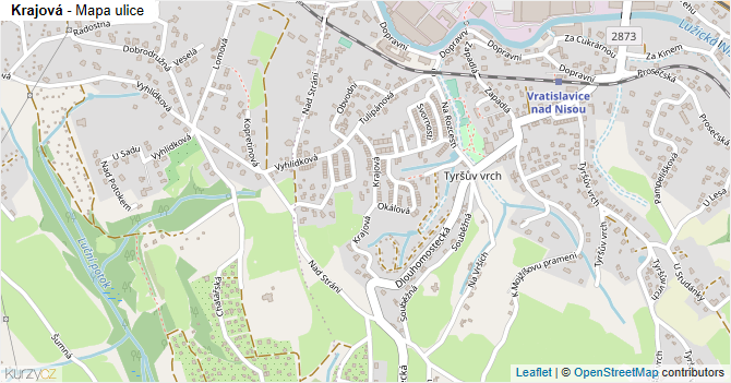 Krajová - mapa ulice