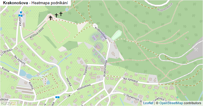 Krakonošova - mapa podnikání