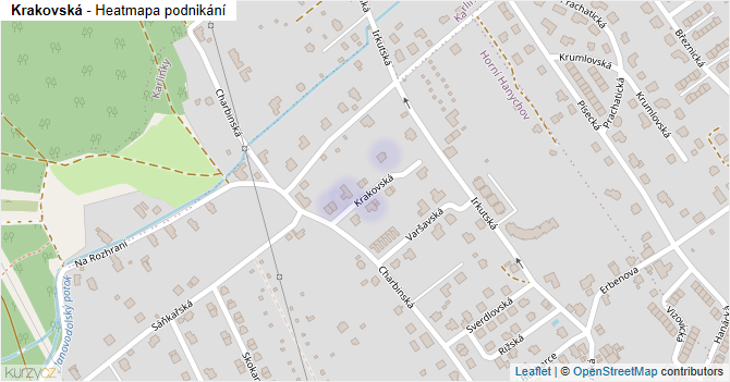 Krakovská - mapa podnikání
