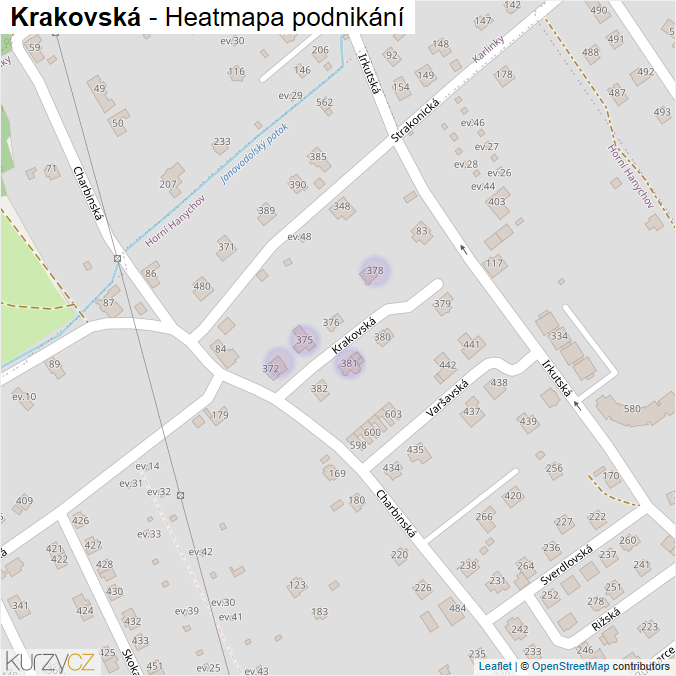 Mapa Krakovská - Firmy v ulici.