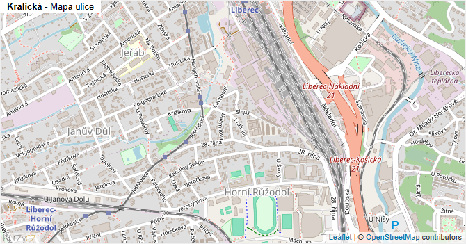 Kralická - mapa ulice
