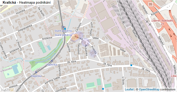 Kralická - mapa podnikání