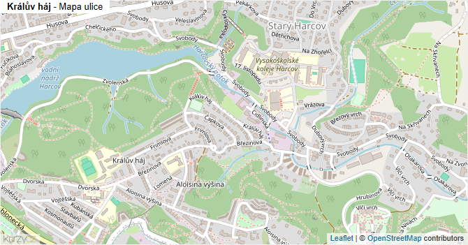 Králův háj - mapa ulice