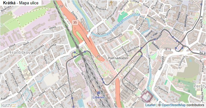 Krátká - mapa ulice