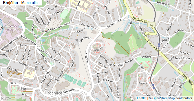Krejčího - mapa ulice