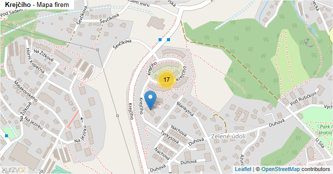 Krejčího - mapa firem