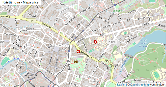 Kristiánova - mapa ulice