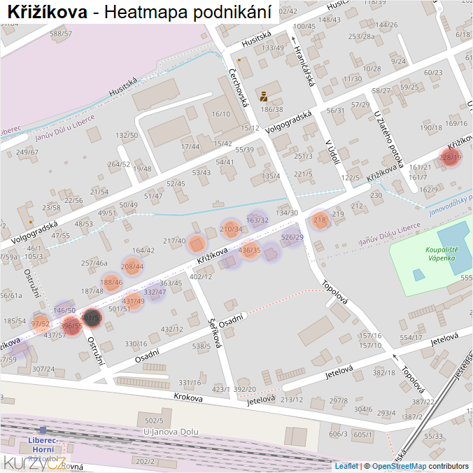 Mapa Křižíkova - Firmy v ulici.
