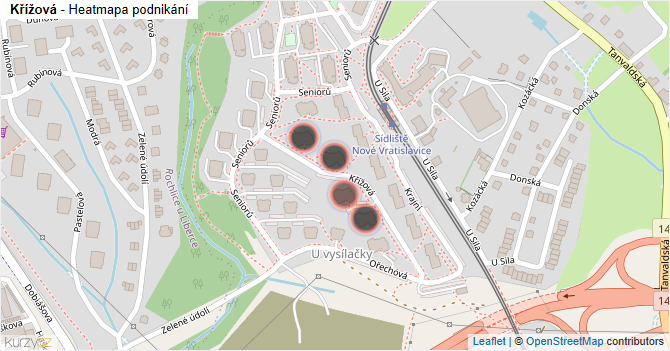 Křížová - mapa podnikání