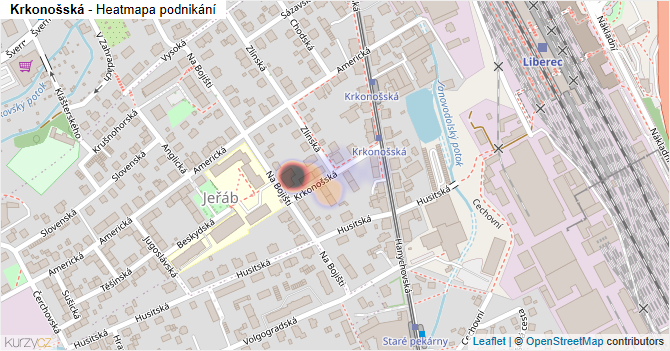 Krkonošská - mapa podnikání