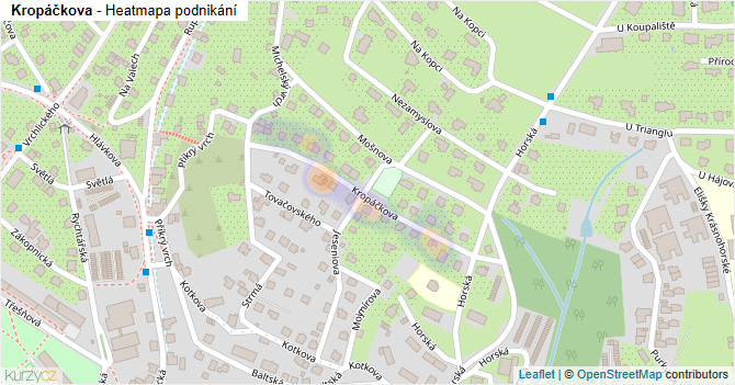Kropáčkova - mapa podnikání