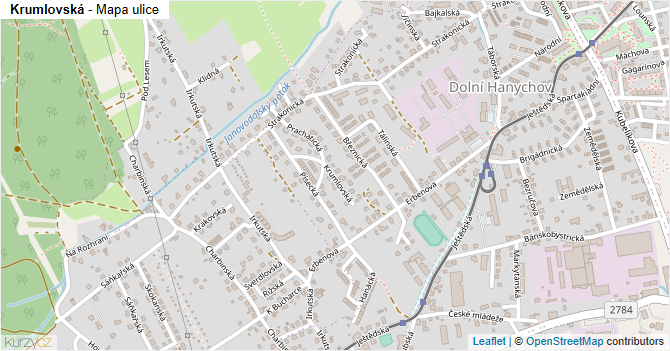 Krumlovská - mapa ulice