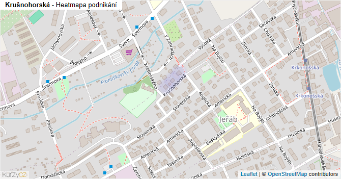 Krušnohorská - mapa podnikání