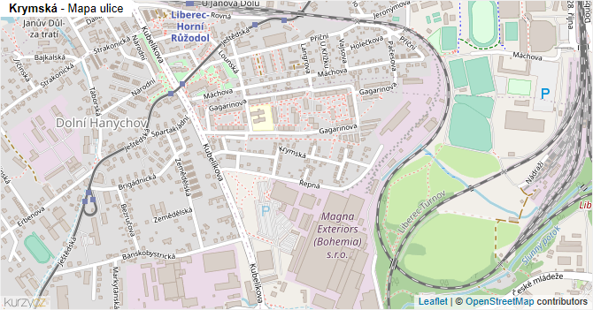 Krymská - mapa ulice