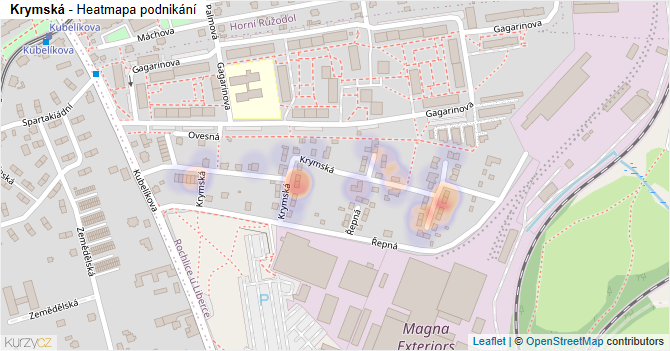 Krymská - mapa podnikání