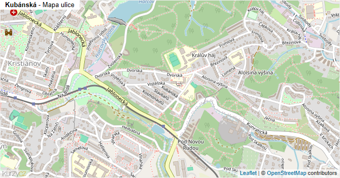 Kubánská - mapa ulice