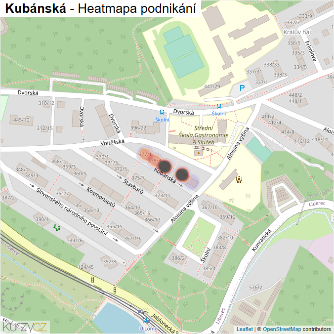 Mapa Kubánská - Firmy v ulici.