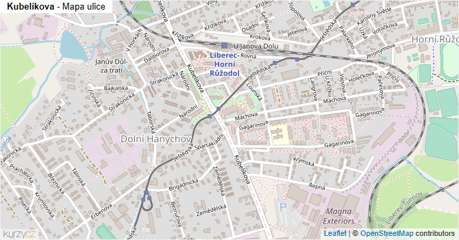Kubelíkova - mapa ulice