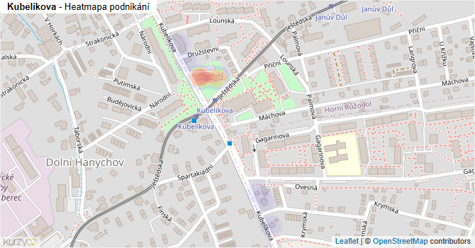Kubelíkova - mapa podnikání