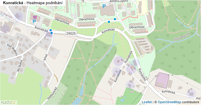 Kunratická - mapa podnikání