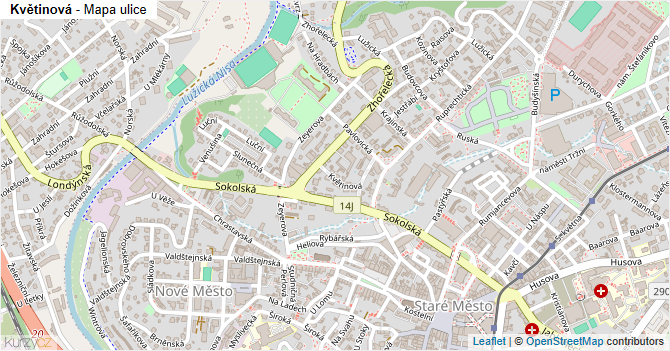 Květinová - mapa ulice